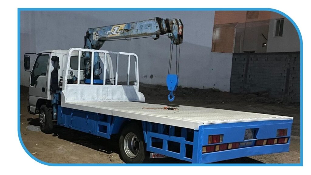 دينه ونش مع كرين لتوصيل البلاط